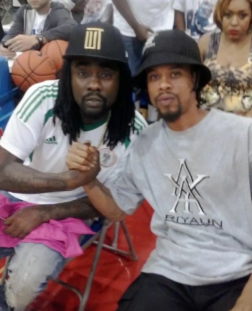 Aaron Yates with a friend at a community event