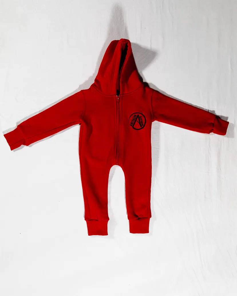 Baby Red Zip-Up Hoodie Onesie