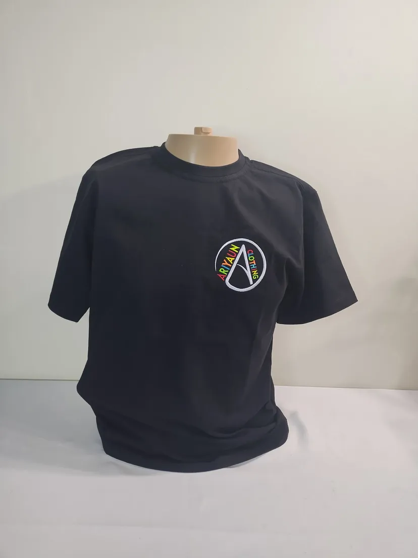 Black Classic Circle Logo Tee