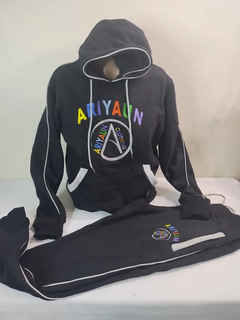 Black with multicolor embroidery
