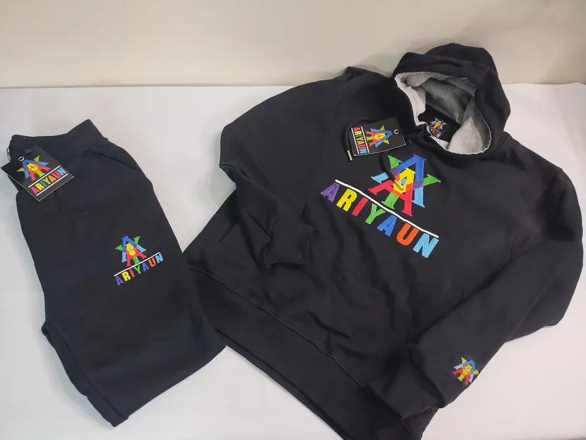 Black KidVibe Logo Sweat Suit