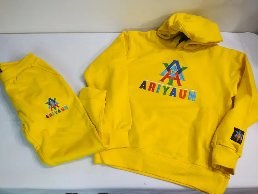 Yellow KidVibe Logo Sweat Suit